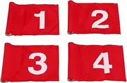 KVMORZE Numbered Golf Flag, Nylon Practice Golf Target Flag Training Numbered 1-4, Double Sided Printed Golf Pin Flag, Putting Green Flags for Backyard, Golf Courses, Country Club, 8.2''L x 6.1''H