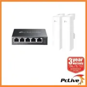 TP-LINK ES205GP PoE+ Switch + EAP211-Bridge Access Point Omada Cloud Essentials