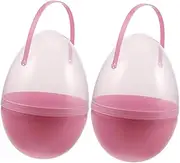 Ciieeo 2pcs Eggs Egg Baubles Cookie Boxes Clear Plastic Baubles Party Favor Basket Hollow Eggs Egg Container Pink Pp