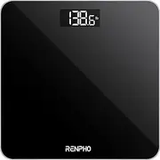 RENPHO Digital Bathroom Scales for Body Weight, Weighing Scale Electronic Bath Scales with High Precision Sensors Accurate Weight Machine for People, LED Display, Step-On, Black, Core 1S