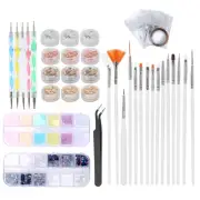 Nail Art Tool Set Nail Brush Dotting Pen Rhinestones Decoration Tin Foil Pap L2S