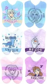 [Disney] Frozen 2 ~ Girls No-Show Socks ~ 6-Pack Lightweight and breathable ~ Girls Shoe Size 6-10.5