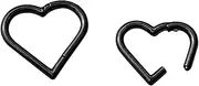 [Viallct] 2 Pcs 16G Heart Daith Piercing Jewelry Stainless Steel Heart Shaped Clicker Rook Hoop Tragus Ring 10mm 8mm Cartilage Helix Earring for Women and Girls