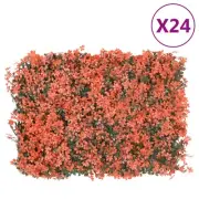 Fake Maple Leaf Fence Set of 24 Light red Polyethylene