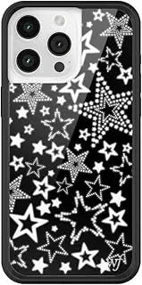 [Wildflower] Cases - Star Girl Case, Compatible with Apple iPhone 15 Pro Max | Black, White, Stars, Disco, Trendy, Cute - Protective Black Bumper, 4ft Drop Test Certified, Women Owned Small Business