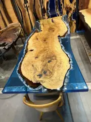 Live Edge Epoxy Table Gift-Coffee Table-Modern Resin Dining Table Top Decor