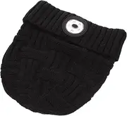 [SAFIGLE] 1Set Outdoor Knitted Hat with LED Light Warm and Comfortable Headlamp Hat for Night Running and Cycling Lightweight Material for Family and Friends Black