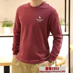 【轉角1892】A&F 男款薄棉電繡LOGO圖案圓領內搭男長T 大尺碼純棉薄款長袖T恤  A F小鹿 麋鹿男T AF男T