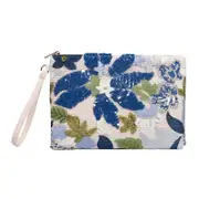 Nevenka Women Clutches Embroidery Sequins Design Straw Bag for Vacation-Light Blue