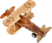 Toyvian Retro Airplane Model Wooden Craft Ornament Vintage Decorative Desktop Plane for Home Office and Rooms Unique Design with Materials Chic Retro Style