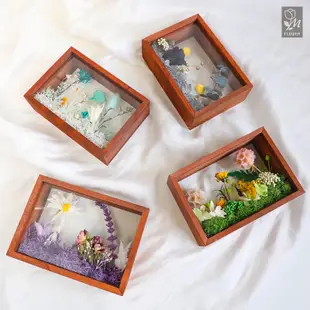 手作乾燥花玻璃相框禮物包 DIY永生花畫框 材料包 創意手工 (2.5折)