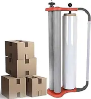 Manual Pallet Wrapper Tool Set, Stretch Film Dispenser, Max Diameter Wrapping Film 157 Mm, Width Wrapping Film 500 Mm, Handheld Film Winding Machine, for Food Packaging in Restaurant