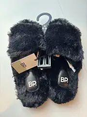 Women's BP. Slippers Size S Black Fuzzy