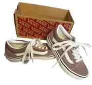 VANS Off The Wall Canvas Low Sneaker Sepia Rose White Kids Unisex Size 13