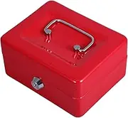 Angoily Box Small Safe for Money Holder for Cash Portable Coin Storage Money Organizer Small Money Safe Iron Red