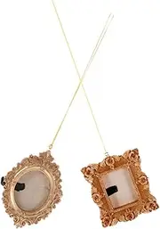 Toddmomy Hanging Mini Photo Frame Ornaments Christmas Tree Photo Frames Resin Decor 3d Ornament for Christmas Tree Decor