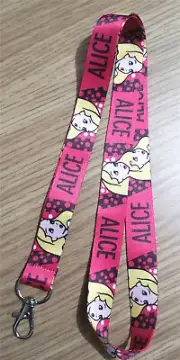 10pcs Cartoon Princess Alice Neck Strap Lanyard Key chain Card Badge Holder