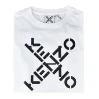 在飛比找momo購物網優惠-【KENZO】KENZO黑字LOGO交叉字母設計棉質短袖T-