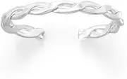 [JewelryWeb] 925 Sterling Silver Thin Two Line Twist Toe Ring Polished Adjustable Measures 2.2mm - Toe Ring for Women