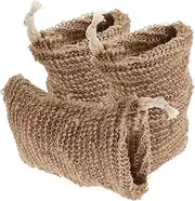 VINTORKY 3pcs Jute Mesh Soap Bag Set Reusable Exfoliating Pouches for Shower Bath Travel-friendly Handmade Dry Storage