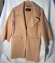 Badgley Mischka Womens Madi Wool Blend Coat BLUSH Size M - NEW With Tags