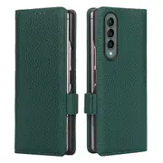For Samsung Galaxy Z Fold3 5G SupRShield Wallet Leather Card Holder Flip Protective Shockproof Case Cover (Green)