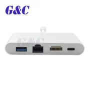 New USB C to HDMI 4K Ethernet RJ45 USB3.0 USB3.1 TypeC Adapter for Macbook