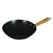 Avanti Non-Stick 30cm Induction Safe Carbon Steel Wok/Pot/Pan w/ Bamboo Handle