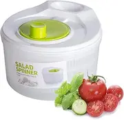HZIYOU Salad Spinner - Lettuce Vegetable Dryer, Lettuce Fruit Spinner in Food Grade Material Bowl with Swivel Handle, Colander and Built-in Drainage System