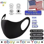 10 Pack - Black Washable Reusable Face Mask - | Unisex