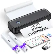 Portable Printer for Travel, Bluetooth Thermal Printer Supports 8.5 x 11 Inch...