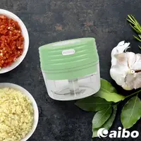 在飛比找PChome24h購物優惠-(2入組)aibo USB充電 迷你電動食物料理攪碎機-粉綠