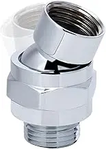 Coehaopike Shower Connector G1/2 Top Shower Swivel Ball Joint Adapter Adjustable Copper Shower Head Holder Universal Shower Arm Extension Component (Chrome Finish)
