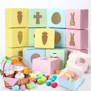 Chivertion 24 Pcs Easter Treat Boxes with Window Easter Cookie Cardboard Boxes 4
