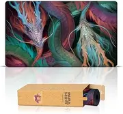 Paramint Dragons (Stitched) - MTG Playmat by Clint Cearley - Compatible for Magic The Gathering Playmat - Play MTG, YuGiOh, Pokemon, TCG - Original Play Mat Art Designs & Accessories