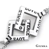 在飛比找momo購物網優惠-【GIUMKA】情侶項鍊 愛與希望和平 情人對鍊 白鋼 MN