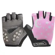 MOREOK Kids Cycling Gloves Pedal Bicycle Gloves Shockproof Balance Bike Gloves Skateboard Monkey Bars Gloves Boys Girls 3-10 Age Pink01 M(5-8 years...
