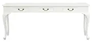 Queen Anne 3 Drawer Sofa Table (White)