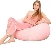 LoKori Luxury Bean Bag Chair Cover(No Filler), Soft Fluffy Beanbag Couch Cover for Living Room,Lazy Sofa Bed Cover Pouf Chair Cover for Adults,B,80x90cm