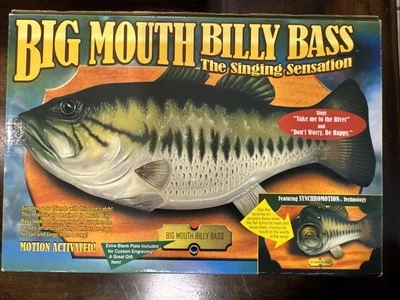 Vintage 1999 Gemmy Big Mouth Billy Bass Singing Fish ~ New In Box!
