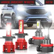 H4+H11 LED Headlight High&Low Beam FOG Light Bulbs for Smart Fortwo 2016-2018 (for: Smart)