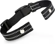 Collar Replacement Strap, Reflective Replacement Nylon Collar Strap Dog GPS Training Bark Receiver Collars, Durable Adjustable E Collar Straps for Small Medium Large Dogs, Black