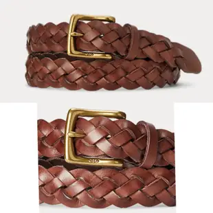 美國代購 Polo Ralph Lauren Braided Calfskin Belt 商務 休閒款皮帶 小牛皮