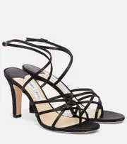 [Jimmy Choo] Jimmy Choo Archive Strappy 100 satin sandals AU 11 black