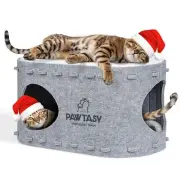 Cat Beds for Indoor Cats Felt Cat Cave with Fluffy Mats Cube Scratch Resistan...
