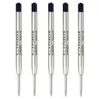 5Pcs Parker Quink Ball Refills Black Ink Fits My Store Ballpoint Pens