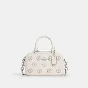 Satchel Crossbody Bag With Floral Applique