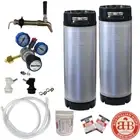 SUPERIOR Twin Keg Set & Stainless Steel Long Shank Beer Tap home brew keg kit
