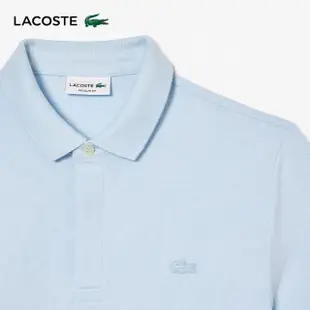 【LACOSTE】男裝-經典巴黎商務短袖Polo衫(溪水藍)