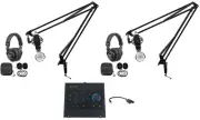 2-Person Podcast Podcasting Recording Kit w/Presonus Quantum ES2 Interface+Booms